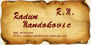 Radun Mandoković vizit kartica